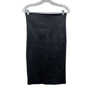 Brunello Cucinelli Pencil Skirt Leather Lined Zip Gray Women Sz 6 Made in Italy*